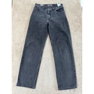 Levi's Premium Dad Jean Women 26X30 Light Black Denim Straight Leg Big E EUC